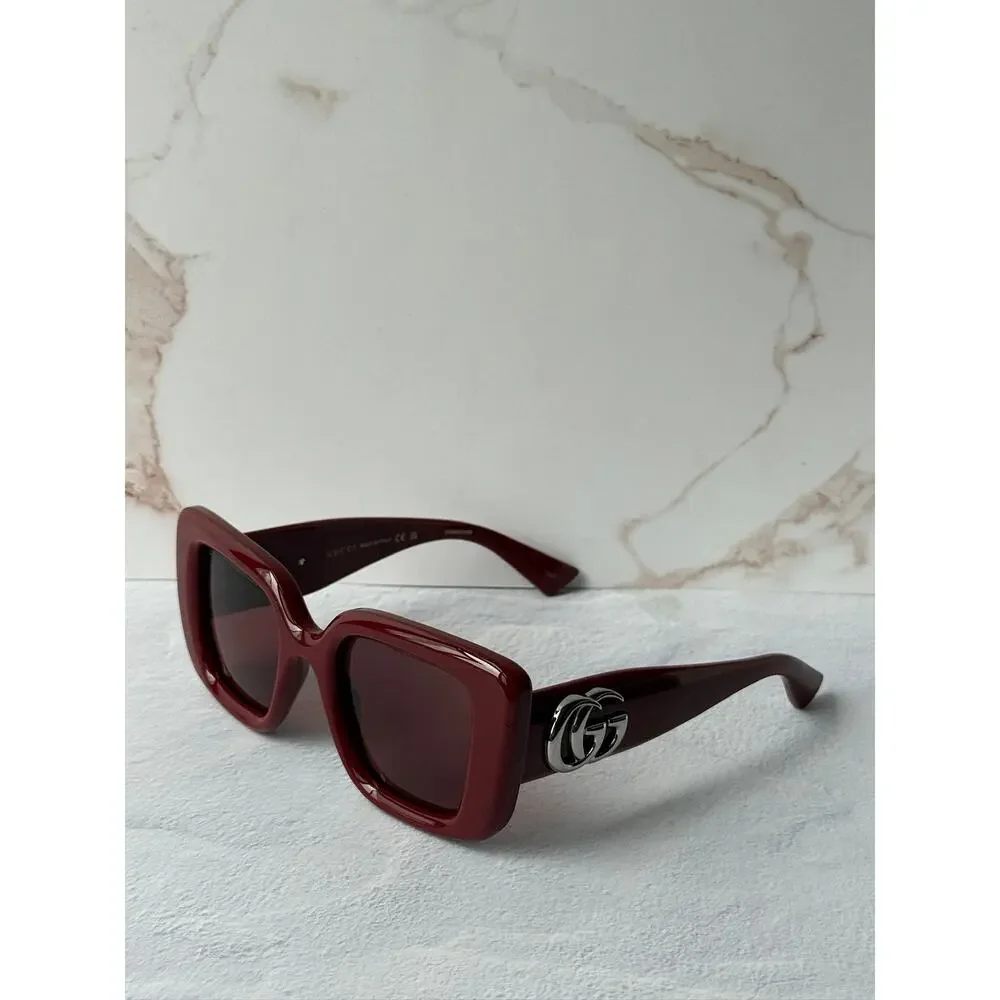 NEW Gucci GG1975S Burgundy Marmont Squared Sunglasses